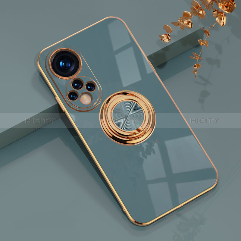 Coque Ultra Fine Silicone Souple Housse Etui avec Support Bague Anneau Aimante Magnetique AN1 pour Huawei Honor 50 5G Plus