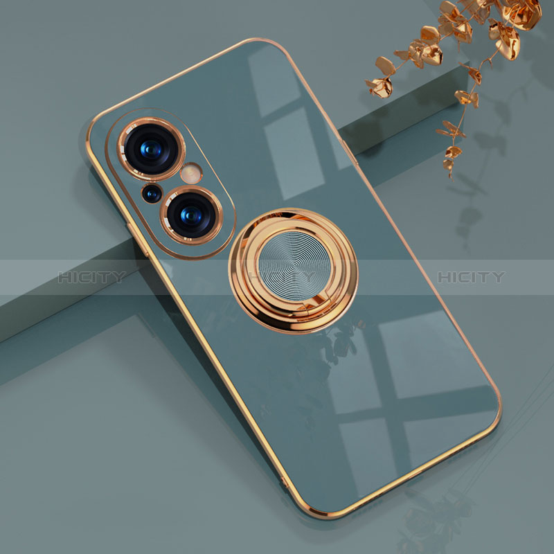 Coque Ultra Fine Silicone Souple Housse Etui avec Support Bague Anneau Aimante Magnetique AN1 pour Huawei Honor 50 SE 5G Plus