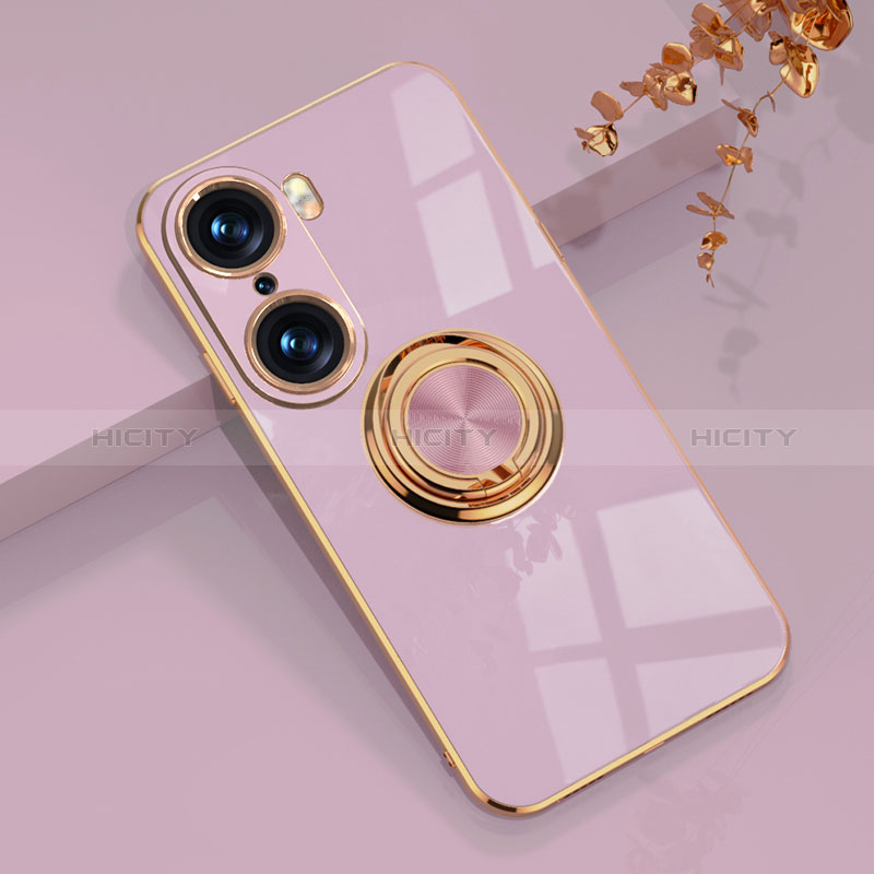 Coque Ultra Fine Silicone Souple Housse Etui avec Support Bague Anneau Aimante Magnetique AN1 pour Huawei Honor 60 5G Plus