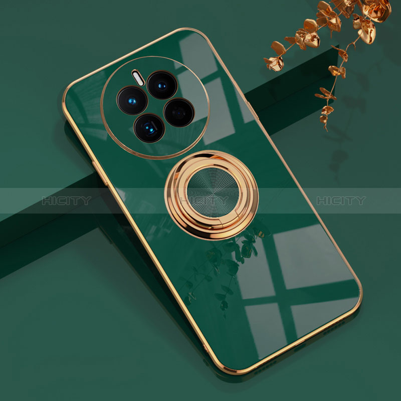 Coque Ultra Fine Silicone Souple Housse Etui avec Support Bague Anneau Aimante Magnetique AN1 pour Huawei Mate 50E Vert Plus