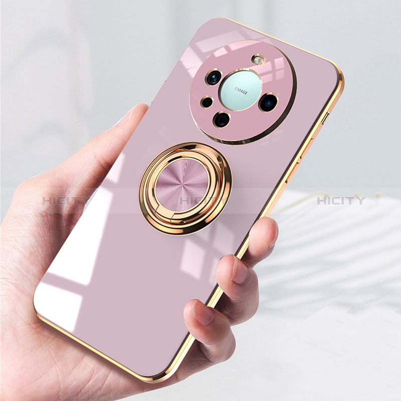 Coque Ultra Fine Silicone Souple Housse Etui avec Support Bague Anneau Aimante Magnetique AN1 pour Huawei Mate 60 Pro Plus