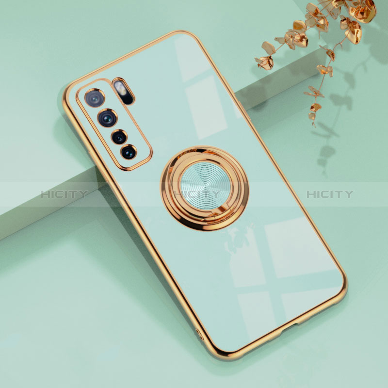 Coque Ultra Fine Silicone Souple Housse Etui avec Support Bague Anneau Aimante Magnetique AN1 pour Huawei Nova 7 SE 5G Plus