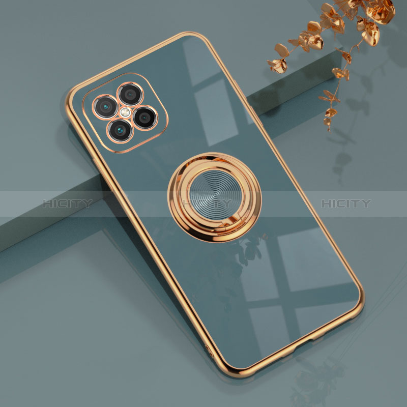 Coque Ultra Fine Silicone Souple Housse Etui avec Support Bague Anneau Aimante Magnetique AN1 pour Huawei Nova 8 SE 4G Plus