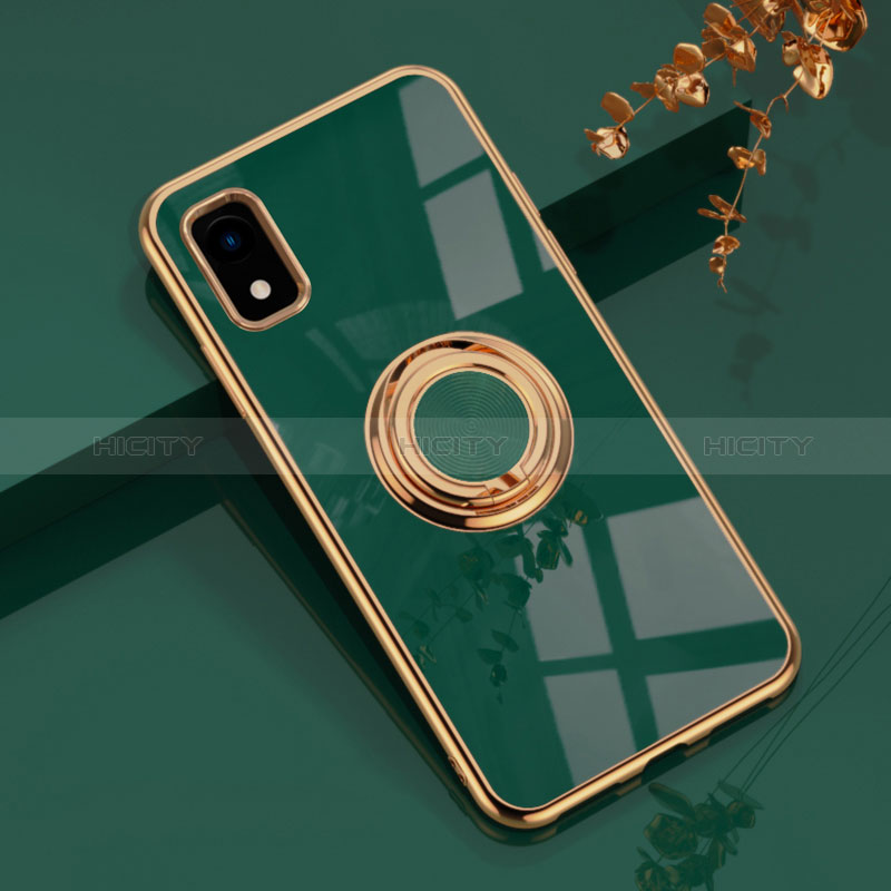 Coque Ultra Fine Silicone Souple Housse Etui avec Support Bague Anneau Aimante Magnetique AN1 pour Sharp Aquos wish3 Vert Plus