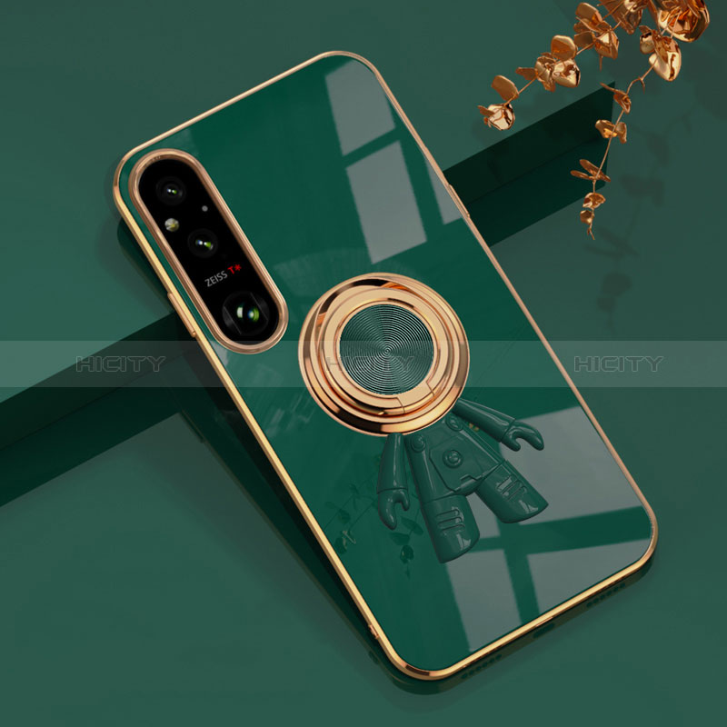 Coque Ultra Fine Silicone Souple Housse Etui avec Support Bague Anneau Aimante Magnetique AN1 pour Sony Xperia 1 V Plus