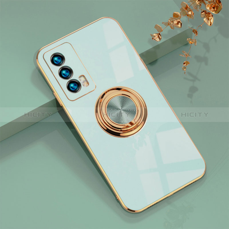 Coque Ultra Fine Silicone Souple Housse Etui avec Support Bague Anneau Aimante Magnetique AN1 pour Vivo iQOO 7 India 5G Plus