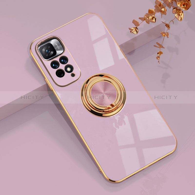 Coque Ultra Fine Silicone Souple Housse Etui avec Support Bague Anneau Aimante Magnetique AN1 pour Xiaomi Mi 11i 5G (2022) Violet Clair Plus