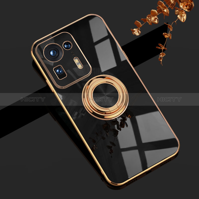 Coque Ultra Fine Silicone Souple Housse Etui avec Support Bague Anneau Aimante Magnetique AN1 pour Xiaomi Mi Mix 4 5G Noir Plus