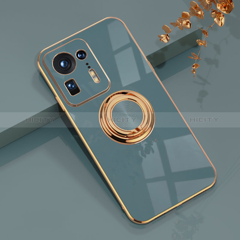 Coque Ultra Fine Silicone Souple Housse Etui avec Support Bague Anneau Aimante Magnetique AN1 pour Xiaomi Mi Mix 4 5G Plus