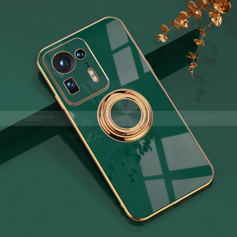 Coque Ultra Fine Silicone Souple Housse Etui avec Support Bague Anneau Aimante Magnetique AN1 pour Xiaomi Mi Mix 4 5G Vert Plus