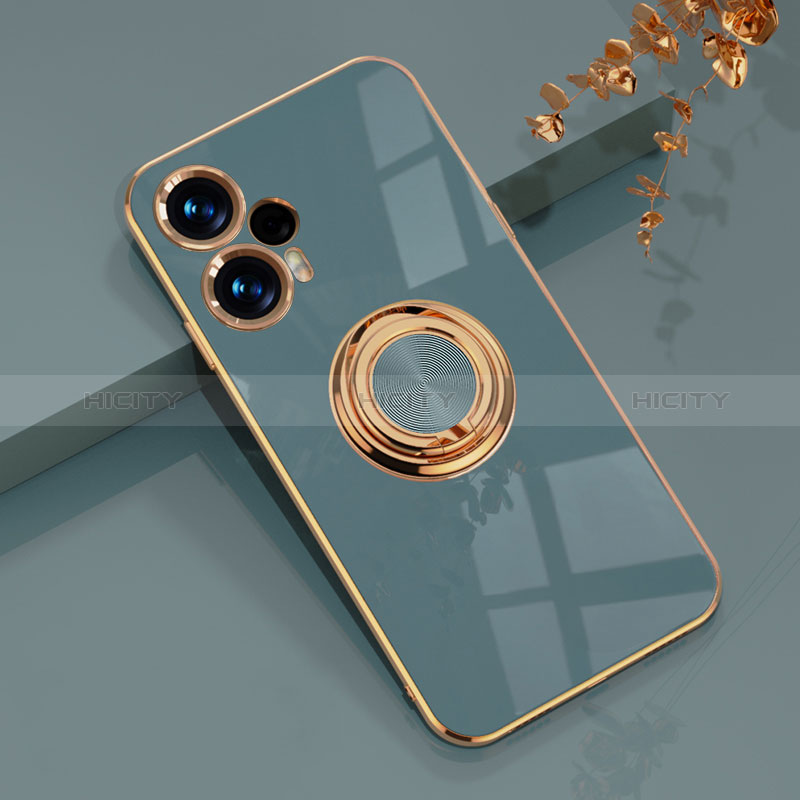 Coque Ultra Fine Silicone Souple Housse Etui avec Support Bague Anneau Aimante Magnetique AN1 pour Xiaomi Poco F5 5G Plus