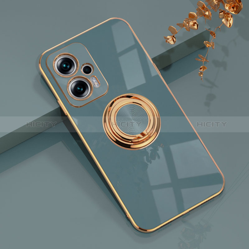 Coque Ultra Fine Silicone Souple Housse Etui avec Support Bague Anneau Aimante Magnetique AN1 pour Xiaomi Poco X4 GT 5G Plus