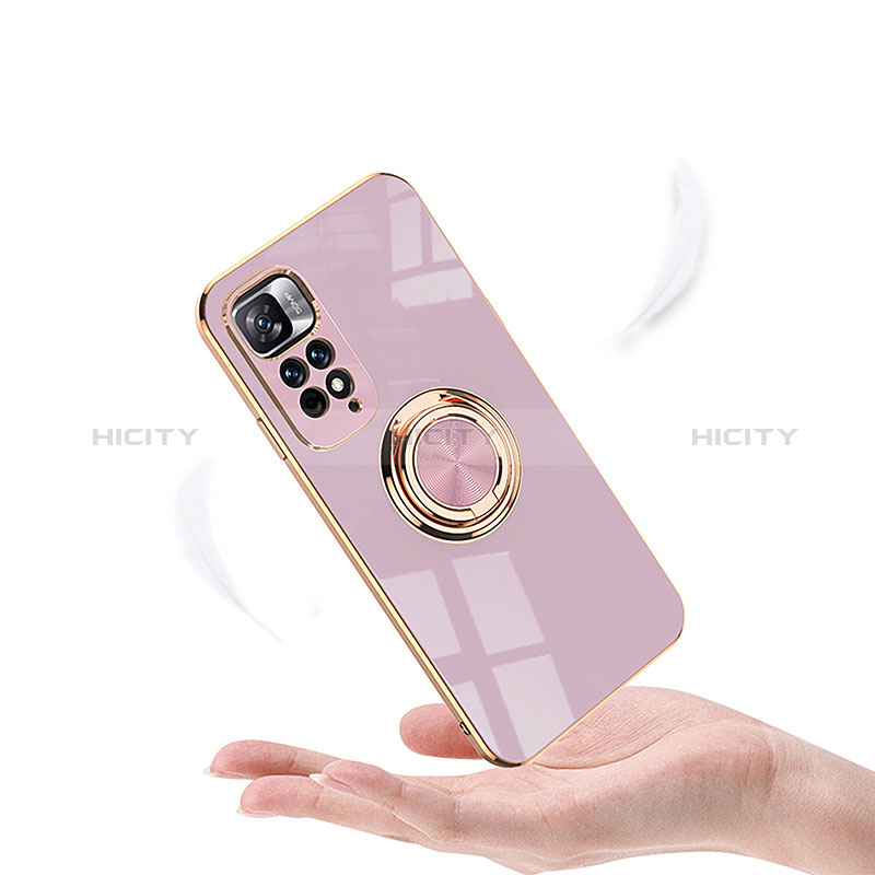 Coque Ultra Fine Silicone Souple Housse Etui avec Support Bague Anneau Aimante Magnetique AN1 pour Xiaomi Poco X4 NFC Plus