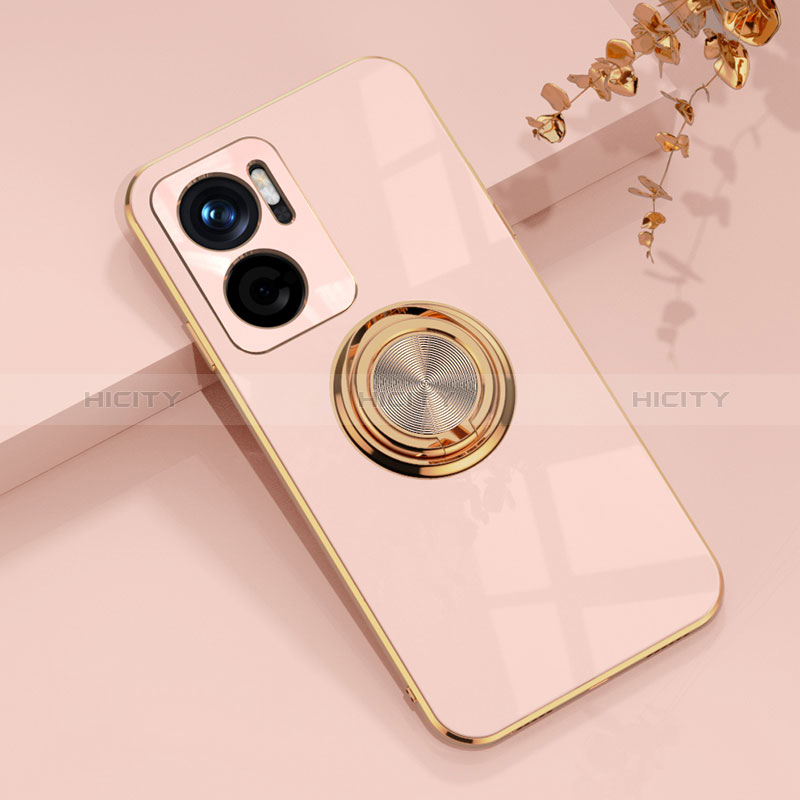 Coque Ultra Fine Silicone Souple Housse Etui avec Support Bague Anneau Aimante Magnetique AN1 pour Xiaomi Redmi 10 5G Rose Plus