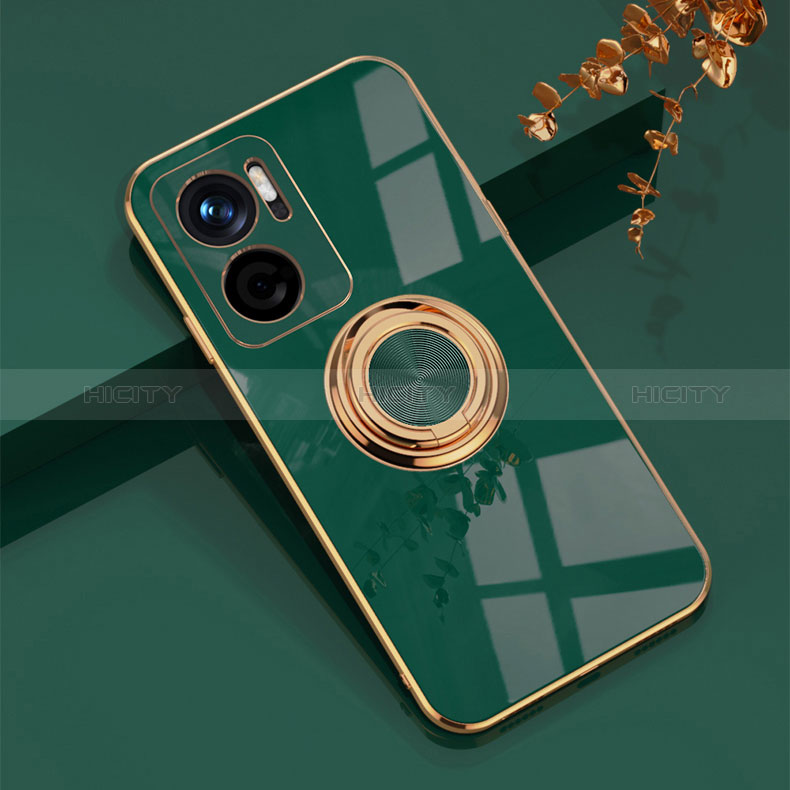 Coque Ultra Fine Silicone Souple Housse Etui avec Support Bague Anneau Aimante Magnetique AN1 pour Xiaomi Redmi 10 Prime Plus 5G Vert Plus