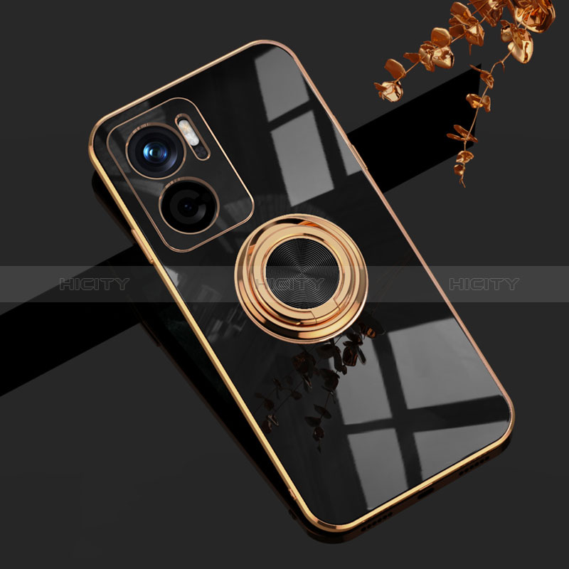 Coque Ultra Fine Silicone Souple Housse Etui avec Support Bague Anneau Aimante Magnetique AN1 pour Xiaomi Redmi 11 Prime 5G Noir Plus