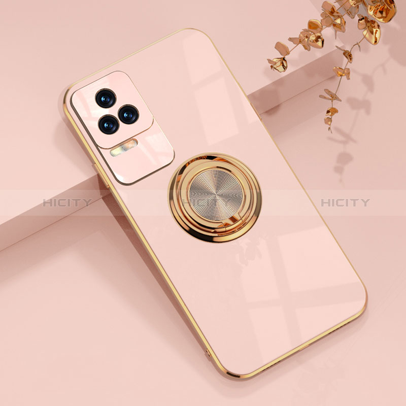 Coque Ultra Fine Silicone Souple Housse Etui avec Support Bague Anneau Aimante Magnetique AN1 pour Xiaomi Redmi K40S 5G Or Rose Plus