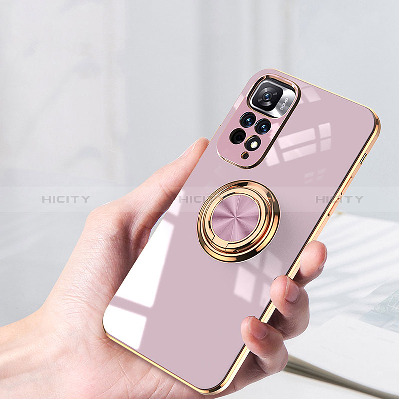 Coque Ultra Fine Silicone Souple Housse Etui avec Support Bague Anneau Aimante Magnetique AN1 pour Xiaomi Redmi Note 11 Pro+ Plus 5G Plus