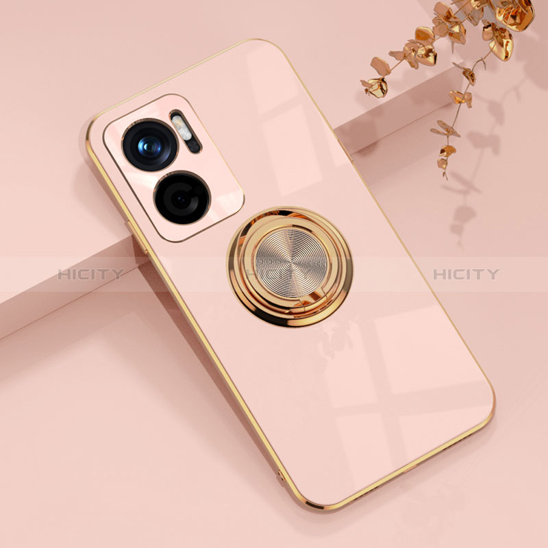 Coque Ultra Fine Silicone Souple Housse Etui avec Support Bague Anneau Aimante Magnetique AN1 pour Xiaomi Redmi Note 11E 5G Rose Plus