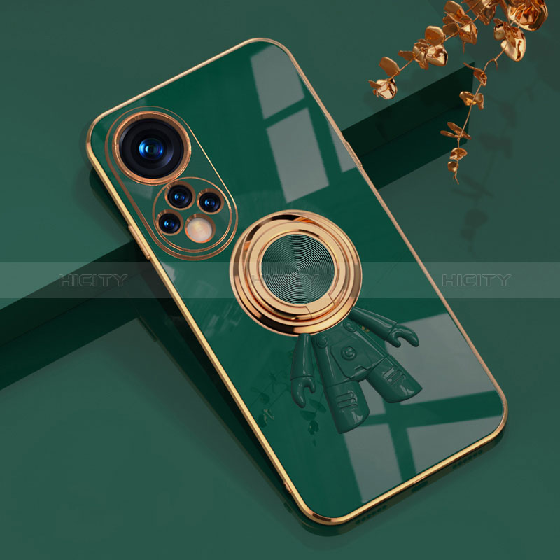 Coque Ultra Fine Silicone Souple Housse Etui avec Support Bague Anneau Aimante Magnetique AN2 pour Huawei Honor 50 5G Vert Plus