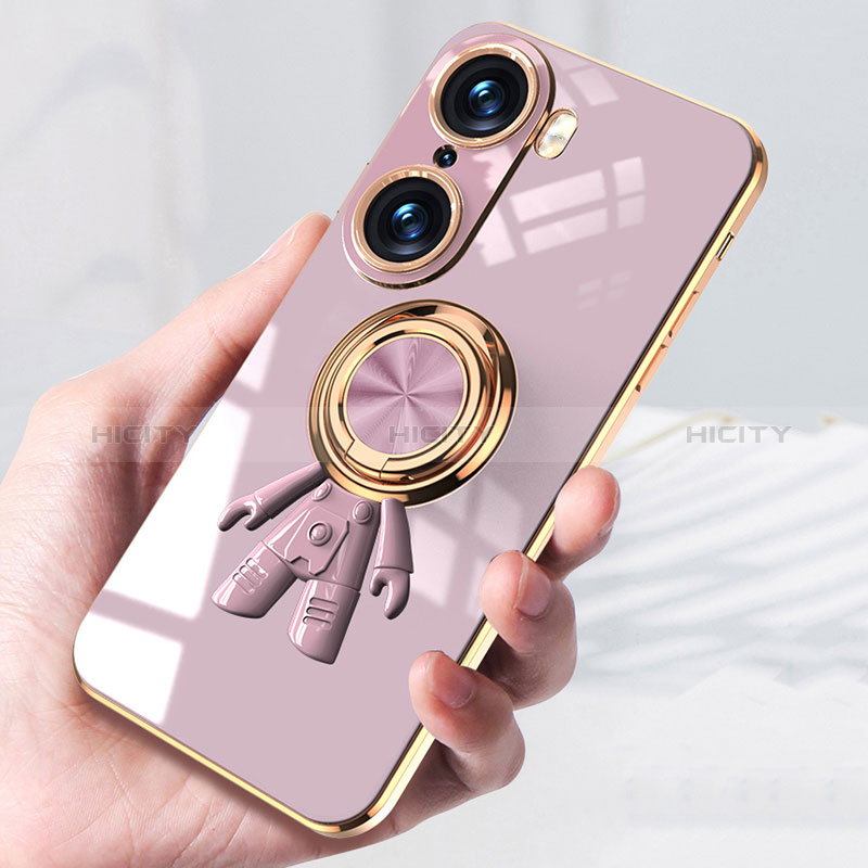 Coque Ultra Fine Silicone Souple Housse Etui avec Support Bague Anneau Aimante Magnetique AN2 pour Huawei Honor 60 Pro 5G Plus