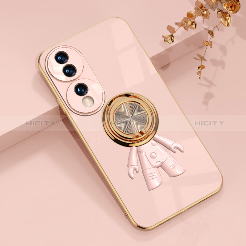 Coque Ultra Fine Silicone Souple Housse Etui avec Support Bague Anneau Aimante Magnetique AN2 pour Huawei Honor 70 5G Plus