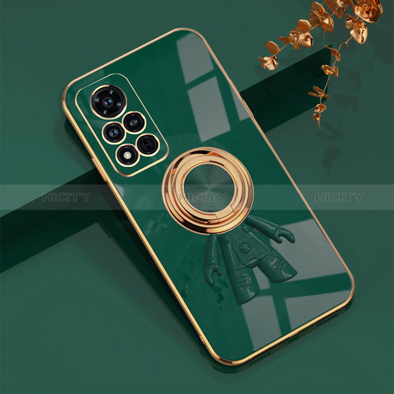 Coque Ultra Fine Silicone Souple Housse Etui avec Support Bague Anneau Aimante Magnetique AN2 pour Huawei Honor V40 5G Plus