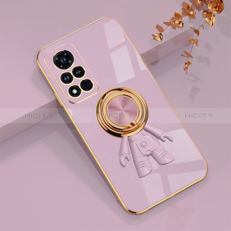 Coque Ultra Fine Silicone Souple Housse Etui avec Support Bague Anneau Aimante Magnetique AN2 pour Huawei Honor V40 5G Plus