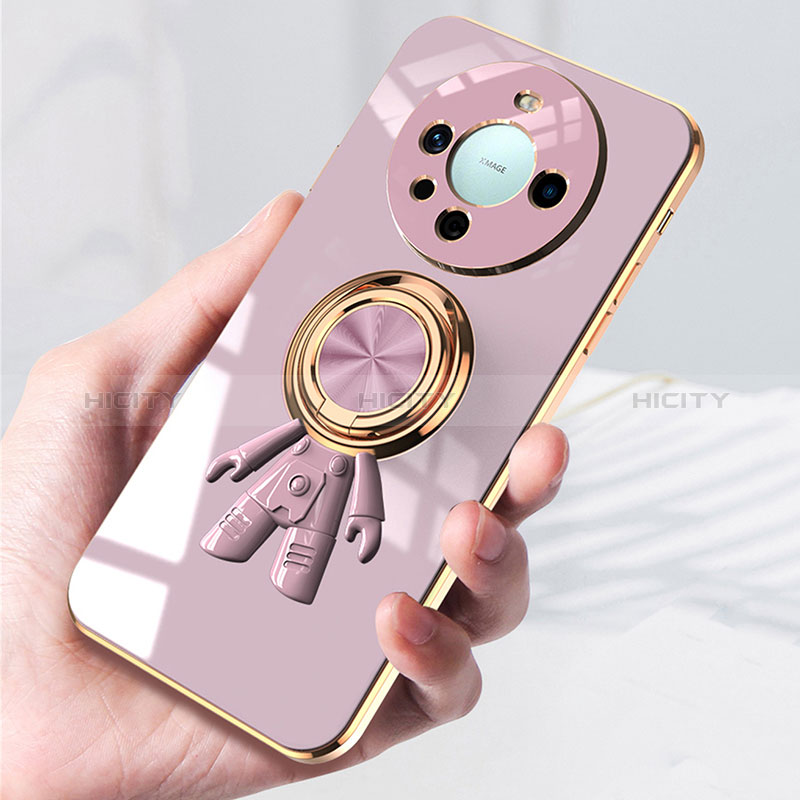 Coque Ultra Fine Silicone Souple Housse Etui avec Support Bague Anneau Aimante Magnetique AN2 pour Huawei Mate 60 Plus