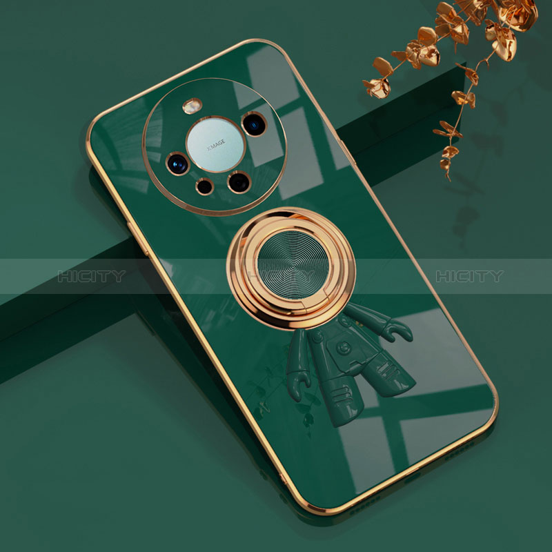 Coque Ultra Fine Silicone Souple Housse Etui avec Support Bague Anneau Aimante Magnetique AN2 pour Huawei Mate 60 Pro Plus