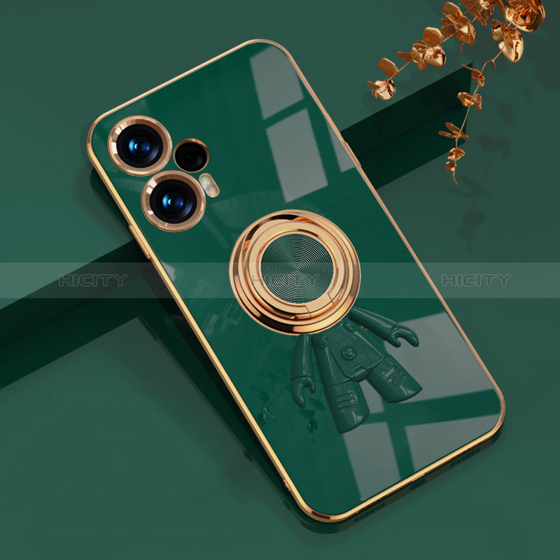 Coque Ultra Fine Silicone Souple Housse Etui avec Support Bague Anneau Aimante Magnetique AN2 pour Xiaomi Poco F5 5G Vert Plus