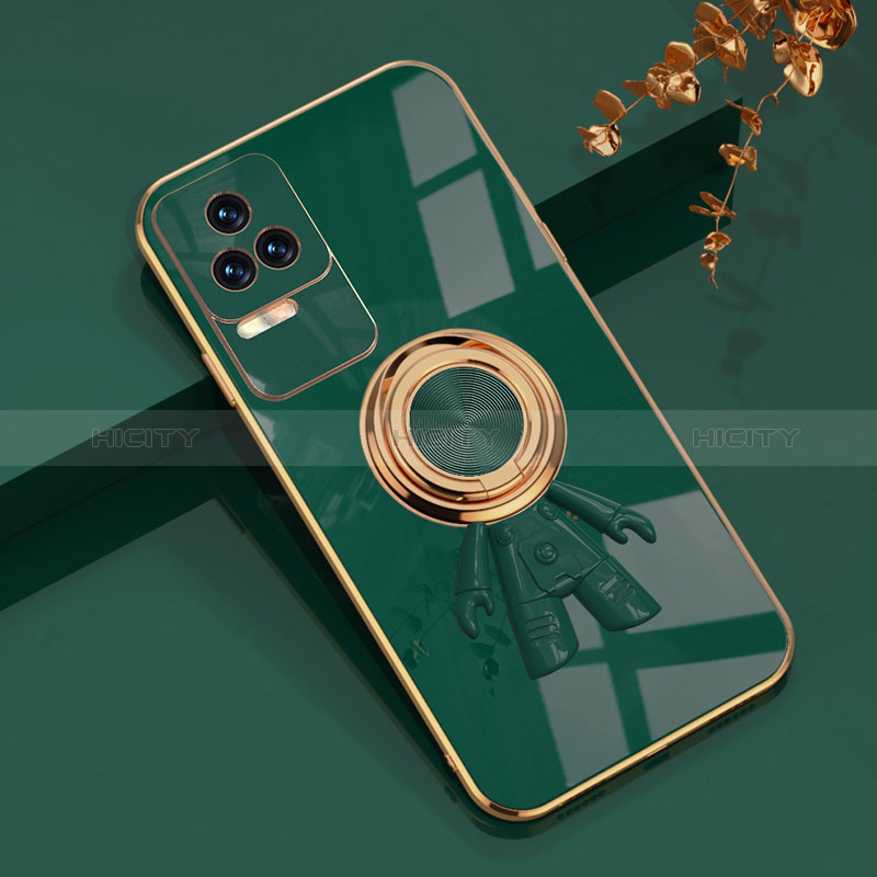 Coque Ultra Fine Silicone Souple Housse Etui avec Support Bague Anneau Aimante Magnetique AN2 pour Xiaomi Redmi K40S 5G Vert Plus