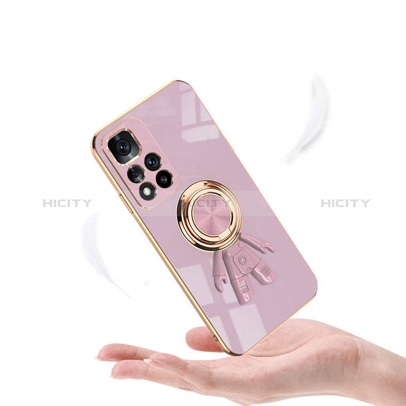 Coque Ultra Fine Silicone Souple Housse Etui avec Support Bague Anneau Aimante Magnetique AN2 pour Xiaomi Redmi Note 11S 5G Plus