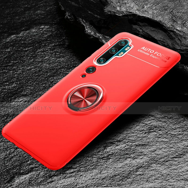 Coque Ultra Fine Silicone Souple Housse Etui avec Support Bague Anneau Aimante Magnetique D01 pour Xiaomi Mi Note 10 Pro Plus