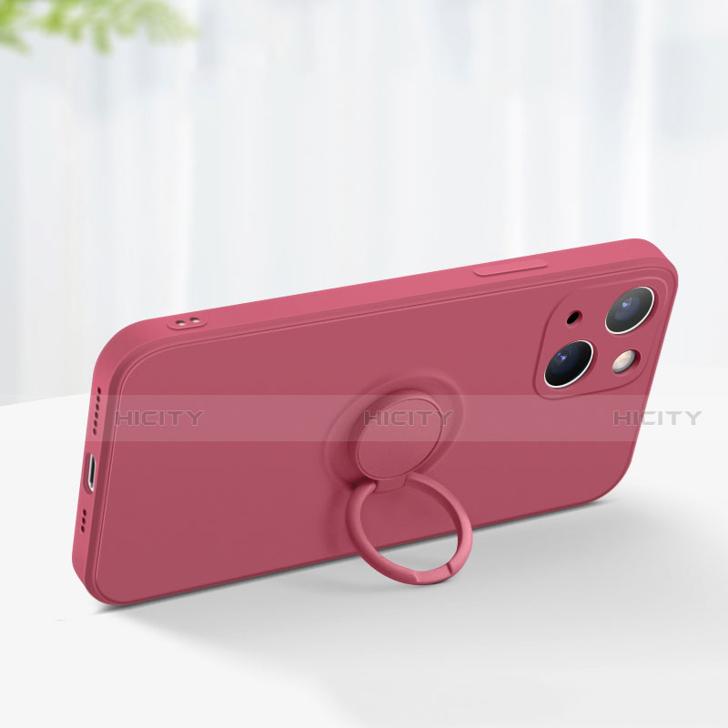 Coque Ultra Fine Silicone Souple Housse Etui avec Support Bague Anneau Aimante Magnetique G02 pour Apple iPhone 13 Plus