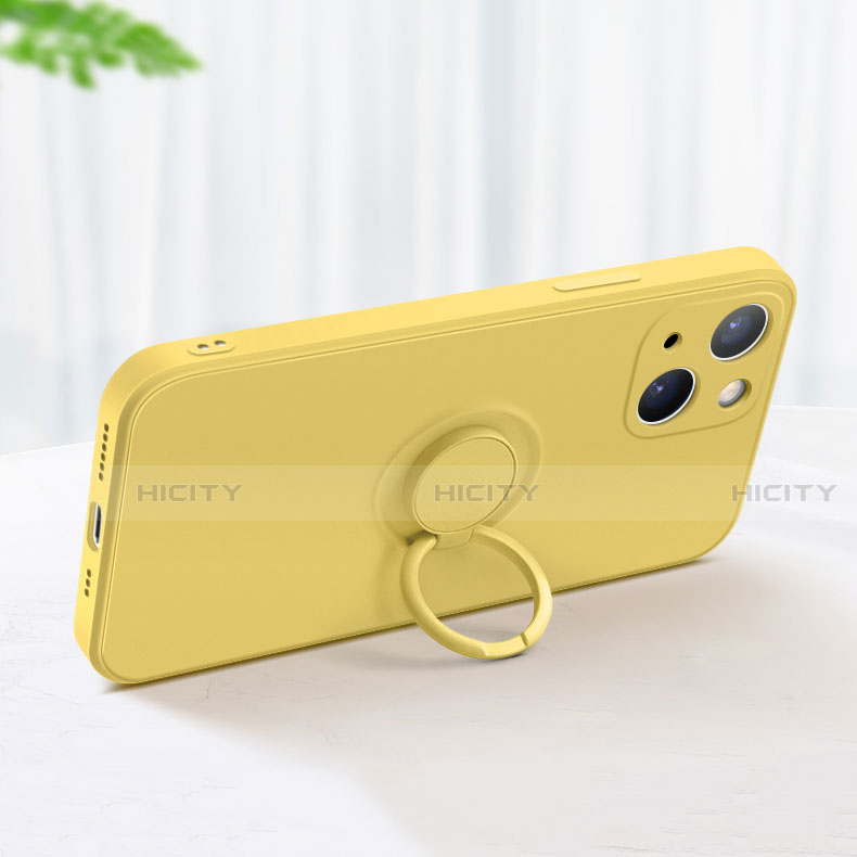 Coque Ultra Fine Silicone Souple Housse Etui avec Support Bague Anneau Aimante Magnetique G02 pour Apple iPhone 13 Plus