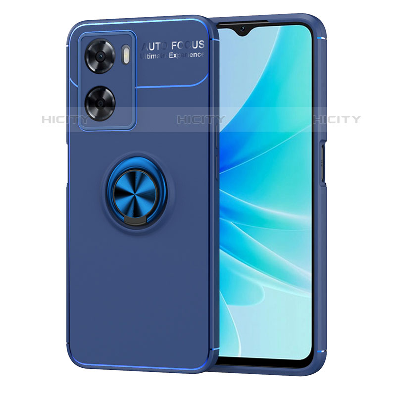 Coque Ultra Fine Silicone Souple Housse Etui avec Support Bague Anneau Aimante Magnetique JM1 pour OnePlus Nord N20 SE Bleu Plus