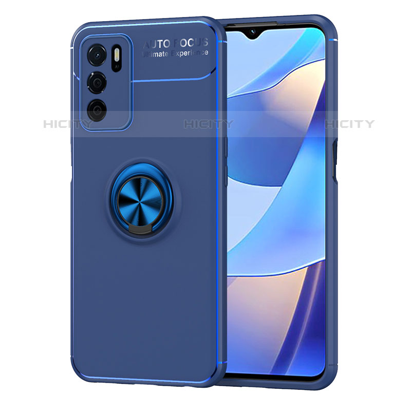 Coque Ultra Fine Silicone Souple Housse Etui avec Support Bague Anneau Aimante Magnetique JM1 pour Oppo A16s Bleu Plus