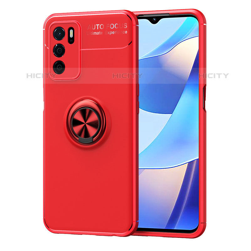 Coque Ultra Fine Silicone Souple Housse Etui avec Support Bague Anneau Aimante Magnetique JM1 pour Oppo A16s Rouge Plus