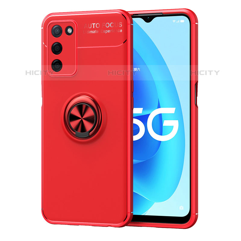 Coque Ultra Fine Silicone Souple Housse Etui avec Support Bague Anneau Aimante Magnetique JM1 pour Oppo A53s 5G Rouge Plus