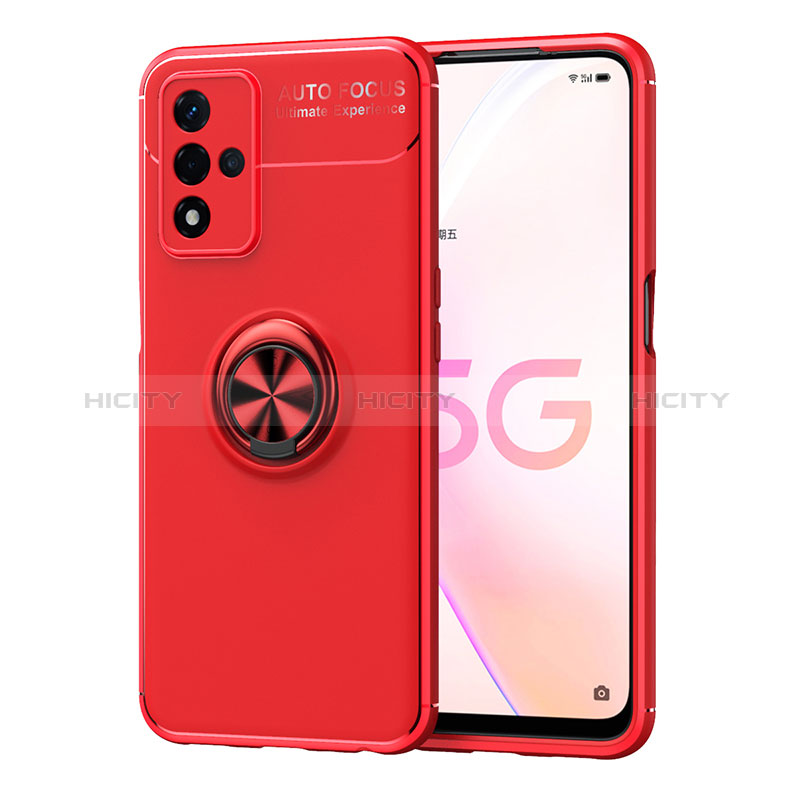 Coque Ultra Fine Silicone Souple Housse Etui avec Support Bague Anneau Aimante Magnetique JM1 pour Oppo A93s 5G Rouge Plus