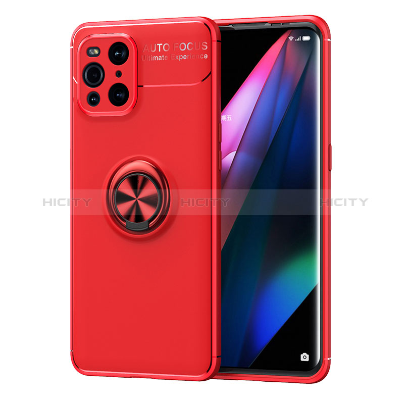 Coque Ultra Fine Silicone Souple Housse Etui avec Support Bague Anneau Aimante Magnetique JM1 pour Oppo Find X3 5G Plus