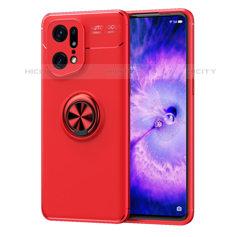 Coque Ultra Fine Silicone Souple Housse Etui avec Support Bague Anneau Aimante Magnetique JM1 pour Oppo Find X5 Pro 5G Plus