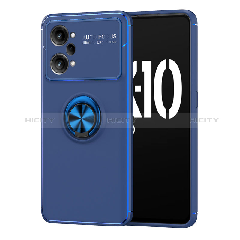 Coque Ultra Fine Silicone Souple Housse Etui avec Support Bague Anneau Aimante Magnetique JM1 pour Oppo K10 Pro 5G Bleu Plus