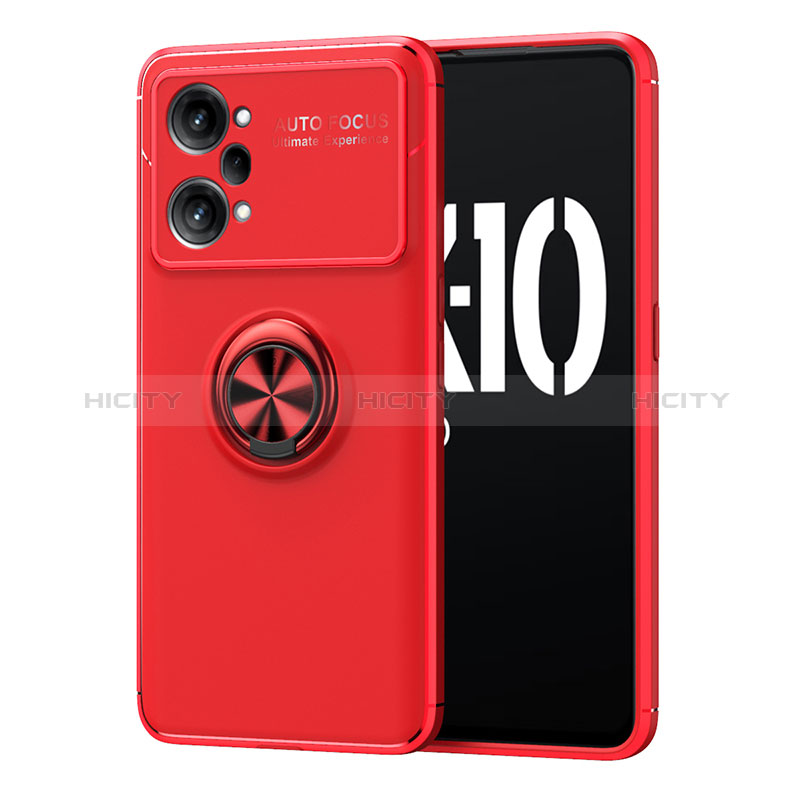 Coque Ultra Fine Silicone Souple Housse Etui avec Support Bague Anneau Aimante Magnetique JM1 pour Oppo K10 Pro 5G Rouge Plus