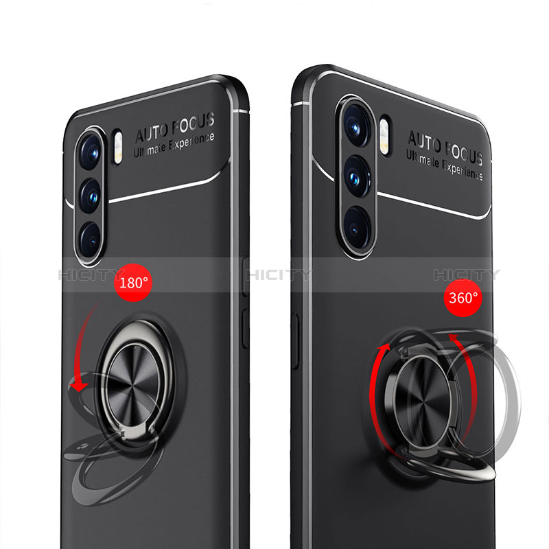 Coque Ultra Fine Silicone Souple Housse Etui avec Support Bague Anneau Aimante Magnetique JM1 pour Oppo K9 Pro 5G Plus