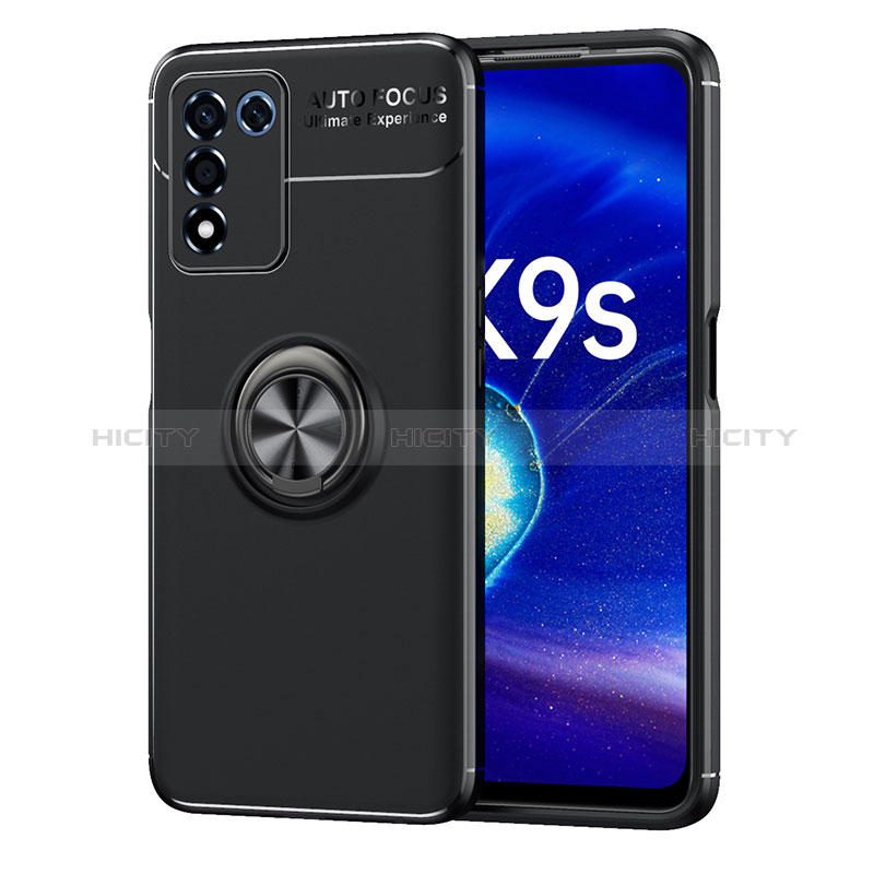 Coque Ultra Fine Silicone Souple Housse Etui avec Support Bague Anneau Aimante Magnetique JM1 pour Oppo K9S 5G Noir Plus