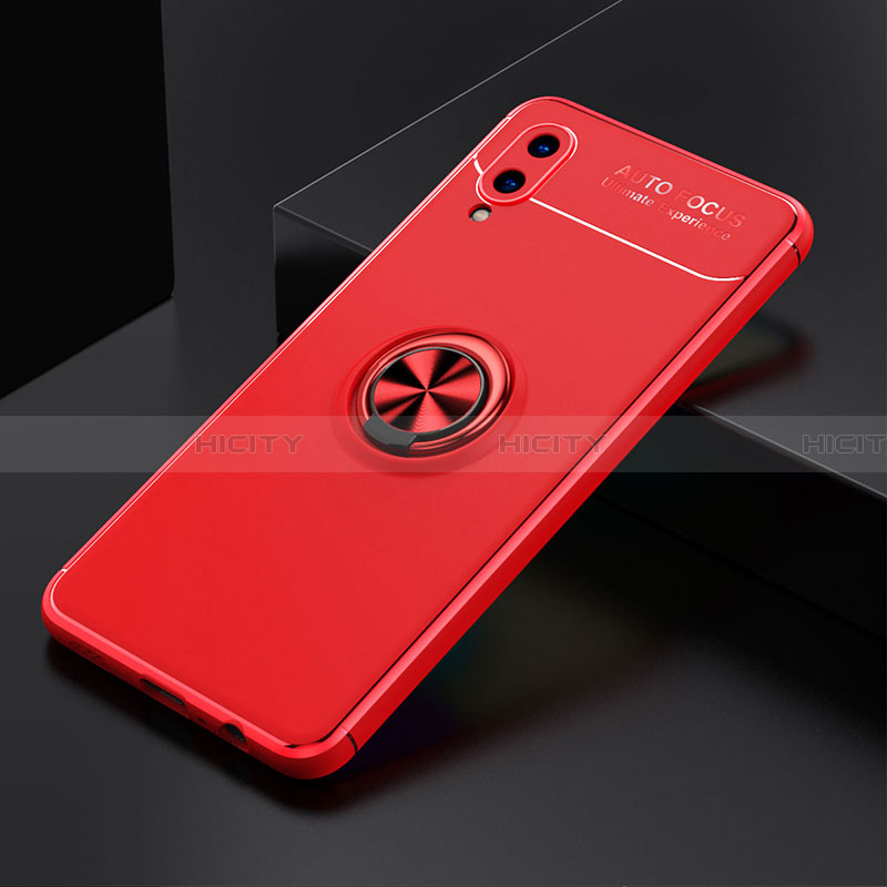 Coque Ultra Fine Silicone Souple Housse Etui avec Support Bague Anneau Aimante Magnetique JM1 pour Samsung Galaxy A02 Rouge Plus