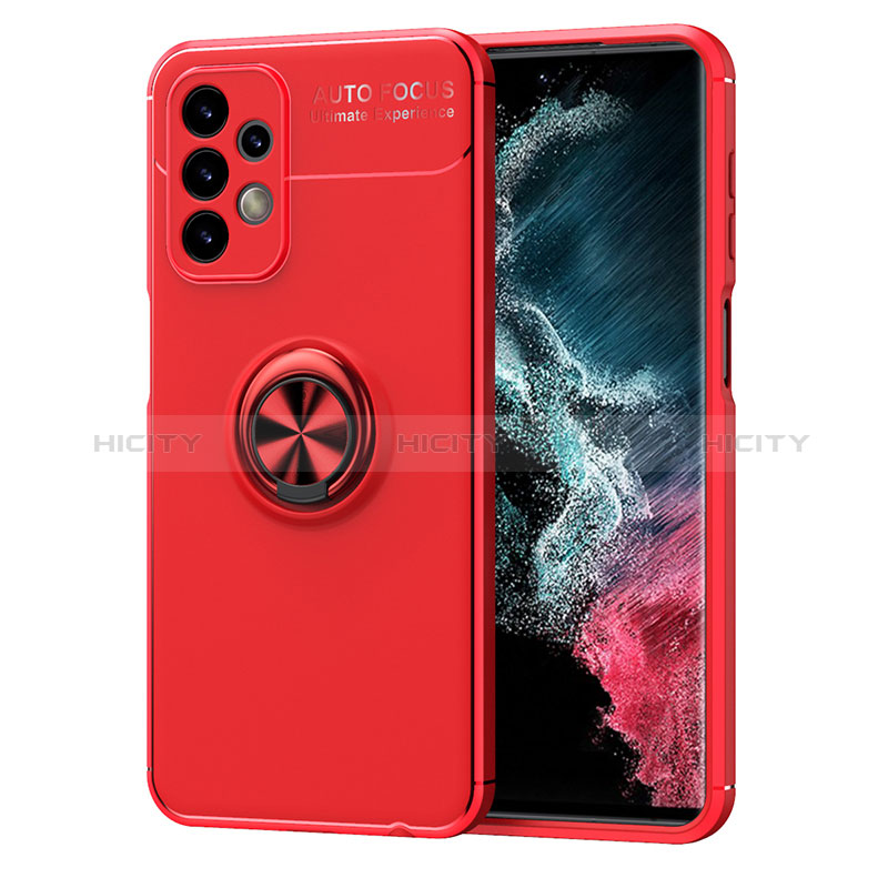 Coque Ultra Fine Silicone Souple Housse Etui avec Support Bague Anneau Aimante Magnetique JM1 pour Samsung Galaxy A23 5G Rouge Plus