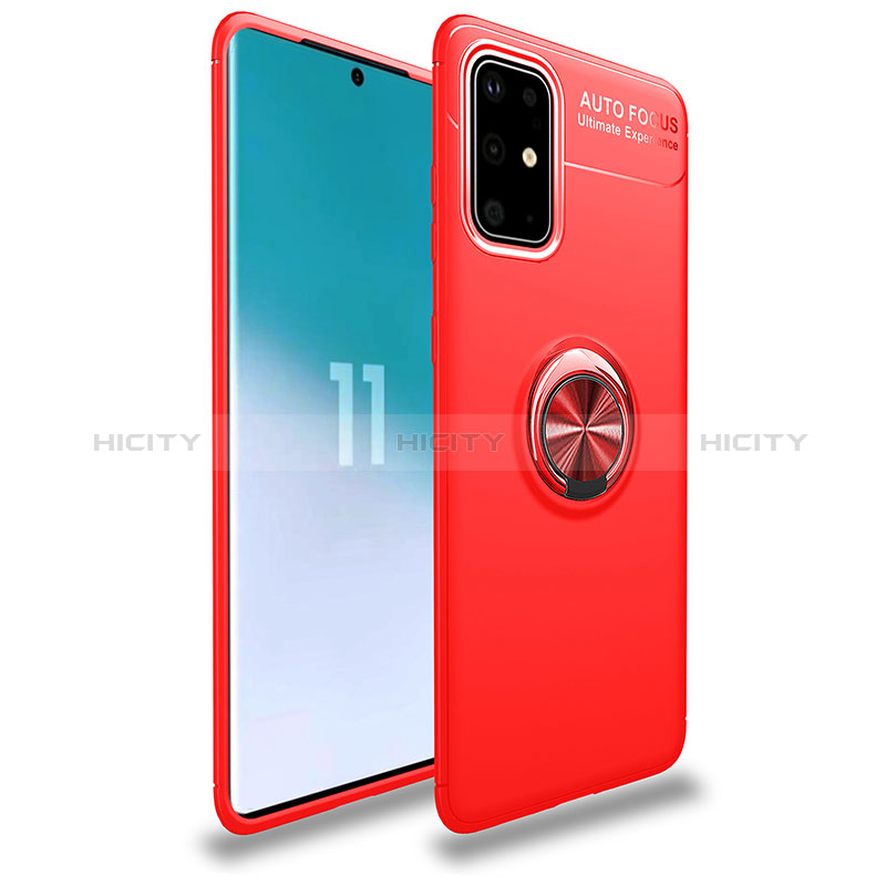 Coque Ultra Fine Silicone Souple Housse Etui avec Support Bague Anneau Aimante Magnetique JM1 pour Samsung Galaxy A41 Rouge Plus